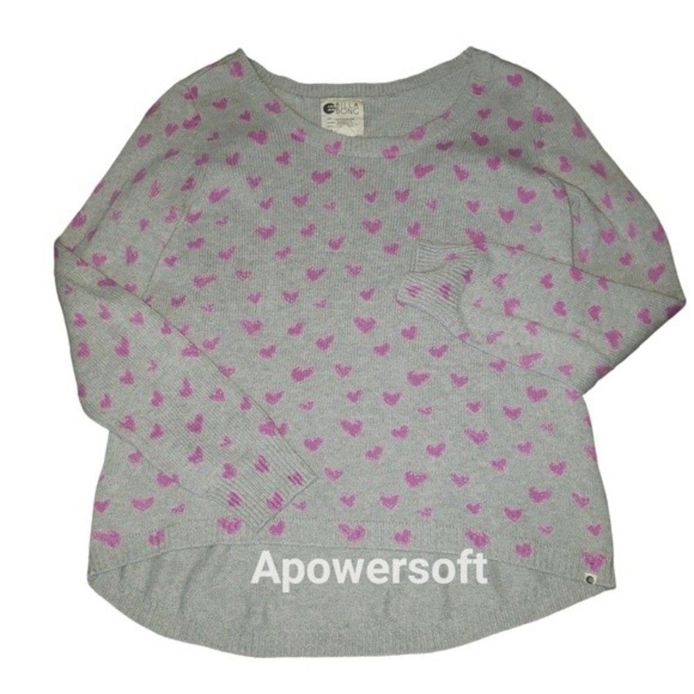 Heart print crewneck sweater